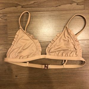 Beach Riot Pacific Ruffle Bikini Top Nude | Sz M